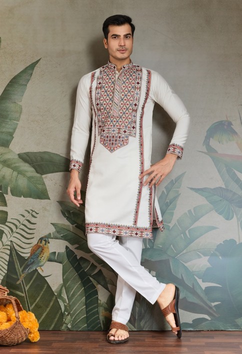 Colors of Tradition – White Statement Kurtas for Every Celebration